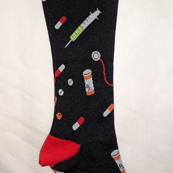 EKG/Medication Patterned Compression Socks - Picture 3 of 4